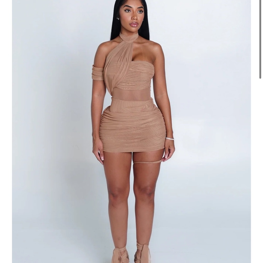Elegant Tan Women's Dress